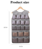 Double-sided hanging storage organizer for underwear and socks—made of Oxford cloth, designed for wall-mounted use.