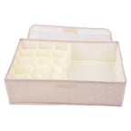 Washable Fabric Underwear Organizer Box with Lid – Foldable Storage Bin for Socks, Panties, and Bras