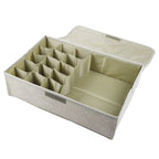 Washable Fabric Underwear Organizer Box with Lid – Foldable Storage Bin for Socks, Panties, and Bras