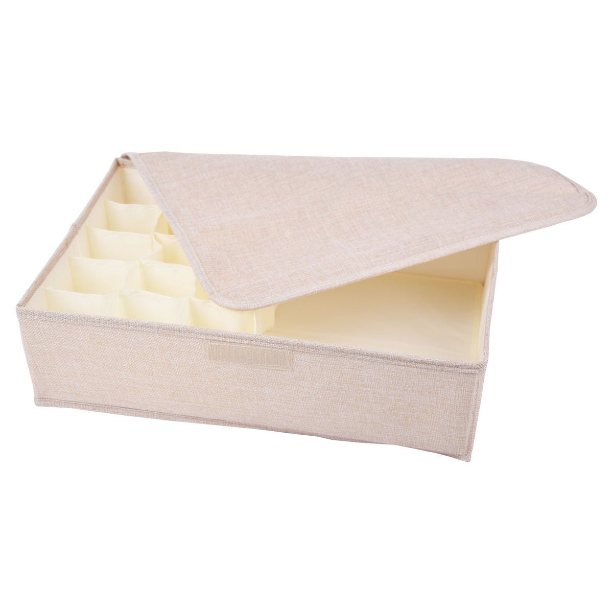 Washable Fabric Underwear Organizer Box with Lid – Foldable Storage Bin for Socks, Panties, and Bras