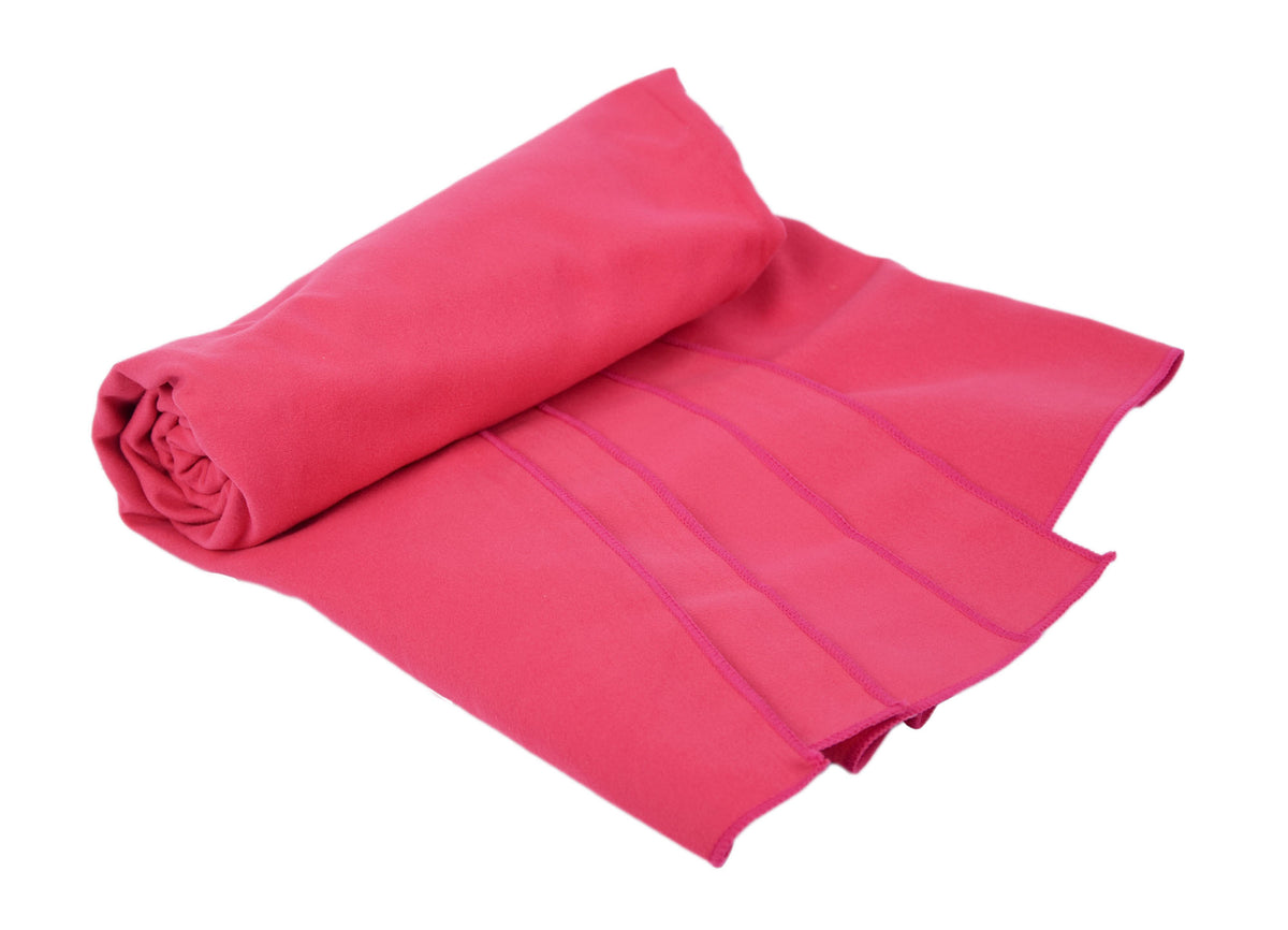 Solid-color double-sided fleece beach towel for adults – absorbent, quick-drying, and lint-free.