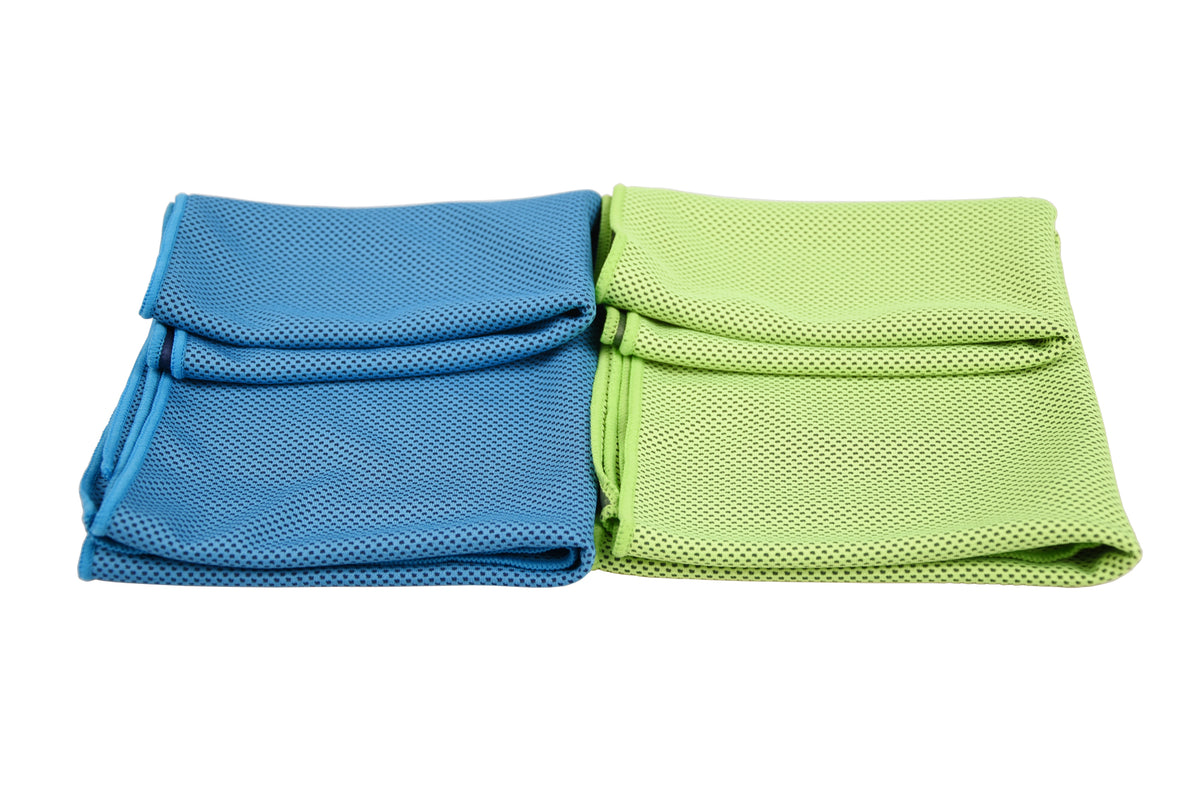 2-Pack Cooling Towel – Quick-Drying, Heat-Relief, Dual-Color Magic Cooling Towel; Ideal for Sports, Hands, Bathing, or the Beach.